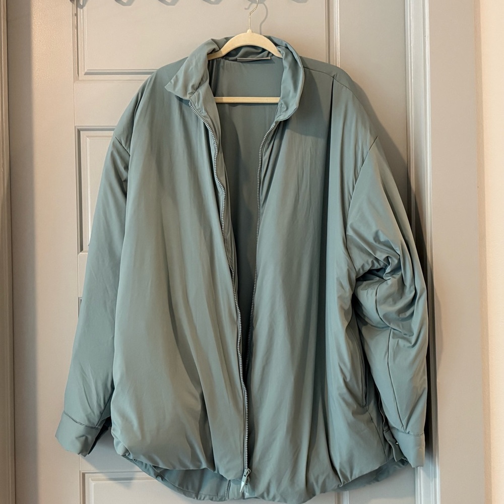 Essentials Blue Puffer Jacket with Relaxed Fit